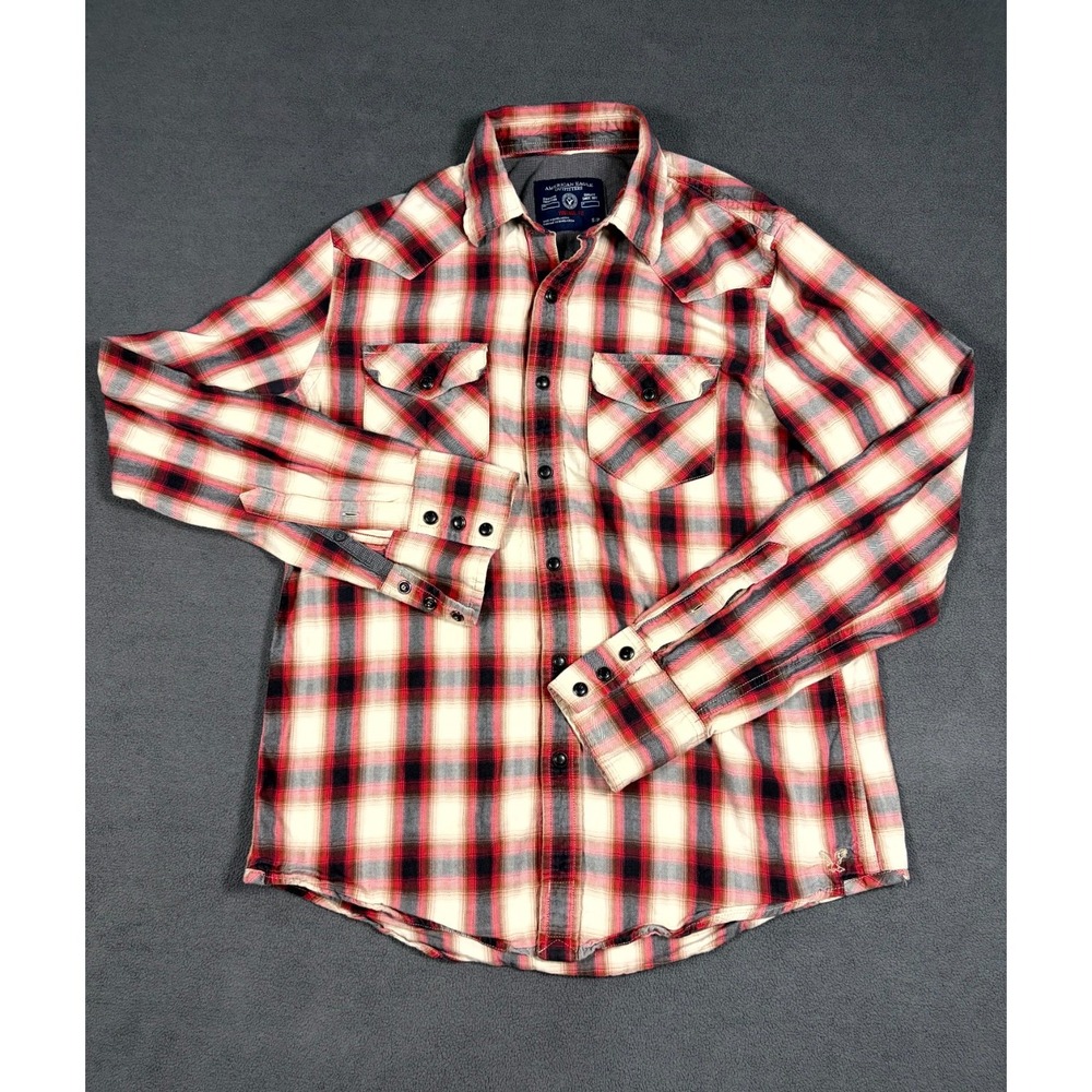 American Eagle Outfitters Western Shirt Mens Small Multicolor Plaid Vintage Fit